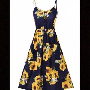 Navy Sunflower dress